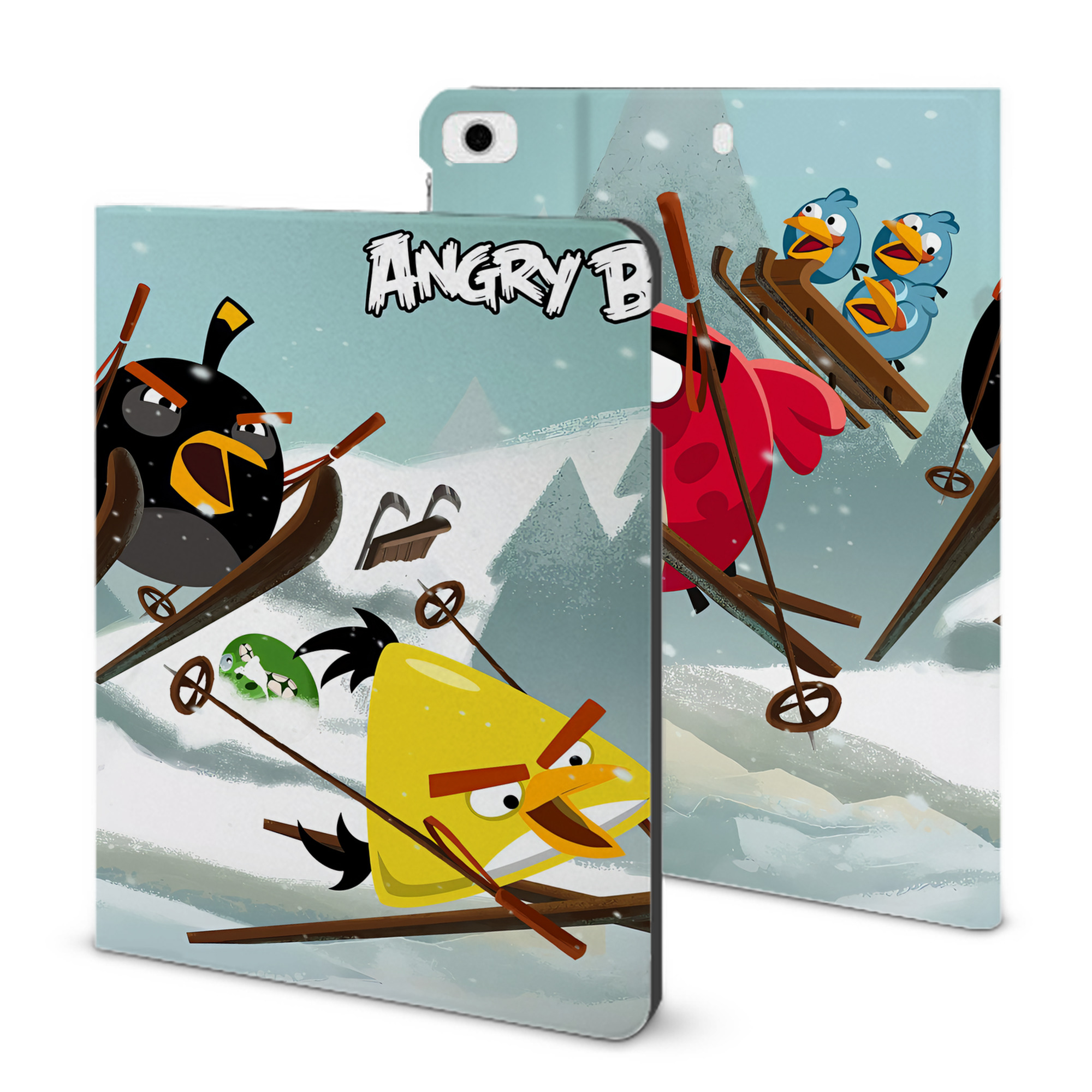 （画像用） Angry Birds アングリーバード IPad ケース ブック型 PUレザー TPU 耐衝撃 軽量 薄型 ペン収納なし 全面保護 IPad 各モデル対応